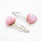 Duo Barrettes Premium Enfant - Sparkle Eclats de Coeurs vue de face — Yuko B.