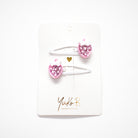 Duo Barrettes Premium Enfant - Sparkle Eclats de Fraises vue de face — Yuko B.