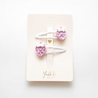 Duo Barrettes Premium Enfant - Sparkle Eclats de Fraises zoom matière — Yuko B.