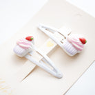 Duo Barrettes Premium Enfant - Sparkle Cupcakes vue de face — Yuko B.