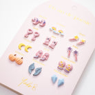 Coffret 12 Boucles d'Oreilles Acier — Un An de Poésie Féerique vue de côté — Yuko B.