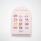 Coffret 12 Boucles d'Oreilles Acier — Un An de Poésie Féerique vue de face — Yuko B.