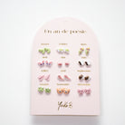 Coffret 12 Boucles d'Oreilles Acier — Un An de Poésie Jungle vue de face — Yuko B.