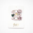 Trio Barrettes Premium Enfant - Fleurs vue de face — Yuko B.