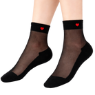 Chaussettes en voile resistant - Be my Valentine - Black — Yuko B.