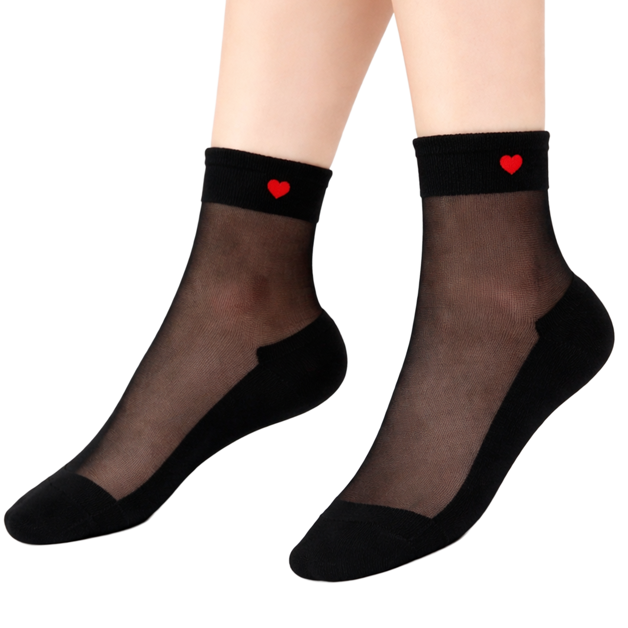 Chaussettes en voile resistant - Be my Valentine - Black — Yuko B.