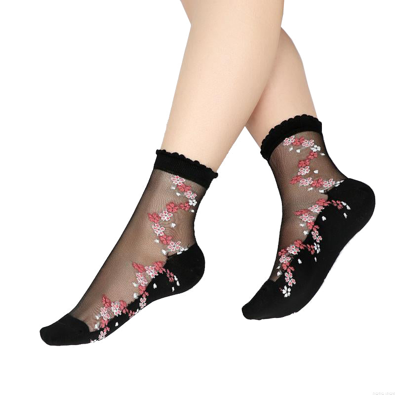 Chaussettes en voile resistant - Blossom - Yuko B.