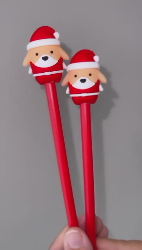 Stylo fantaisie thème Noel - Petit chien rouge