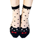 Chaussettes en voile transparant resistant - Chaton - Be a Cat - White - Yuko B.