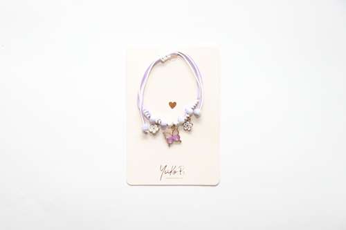 Bracelet en cordon pour enfants - Butterfly Mauve - Yuko B.