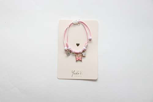 Bracelet en cordon pour enfants - Butterfly Rose - Yuko B.