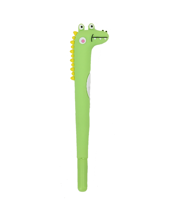 Stylo caoutchouc crocodile vert