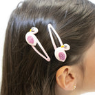 Barrettes à cheveux - Cygnes roses - Swans - Yuko B.