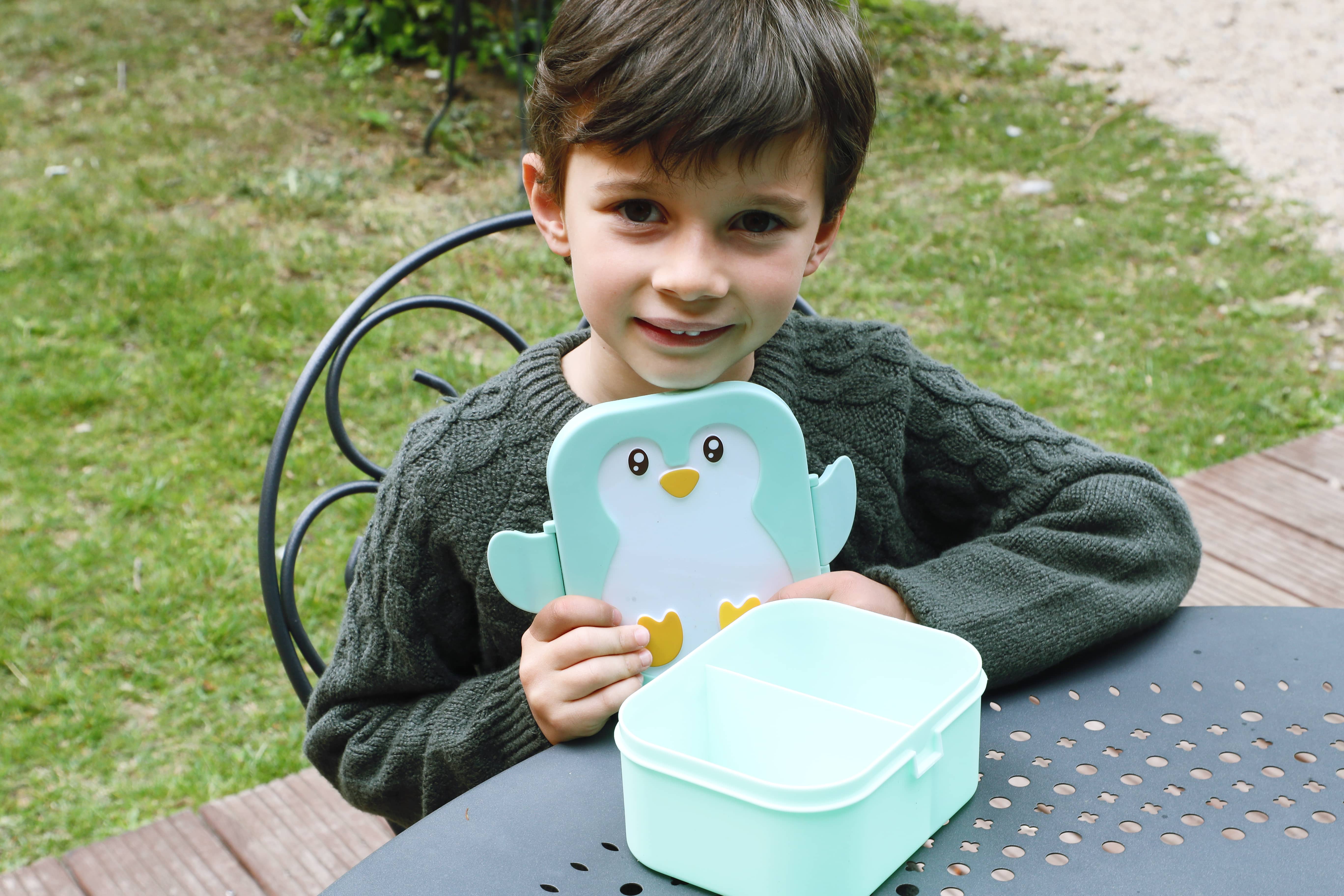 Boîte à goûter Pingouin - Bleu - Yuko B.