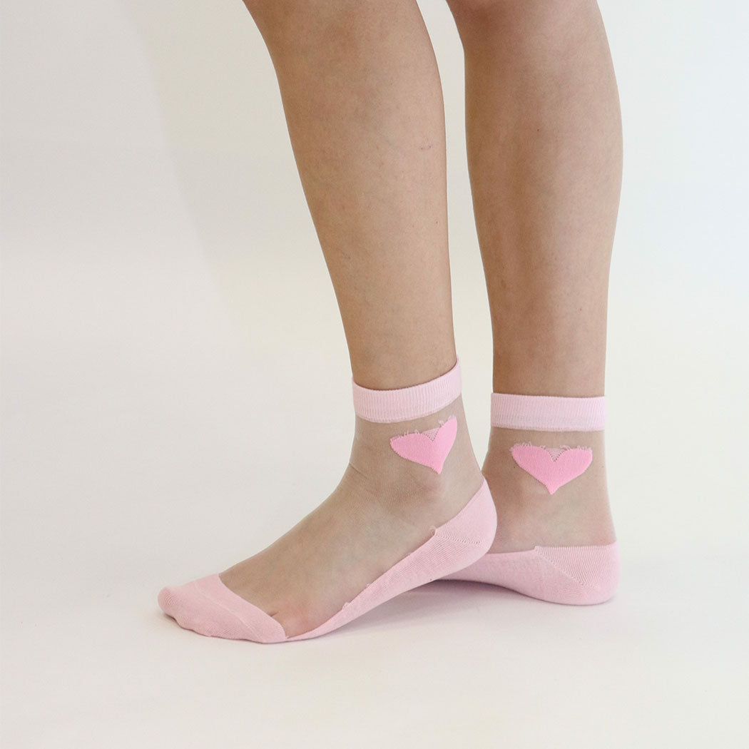 Chaussettes en voile resistant - Amour - Yuko B.