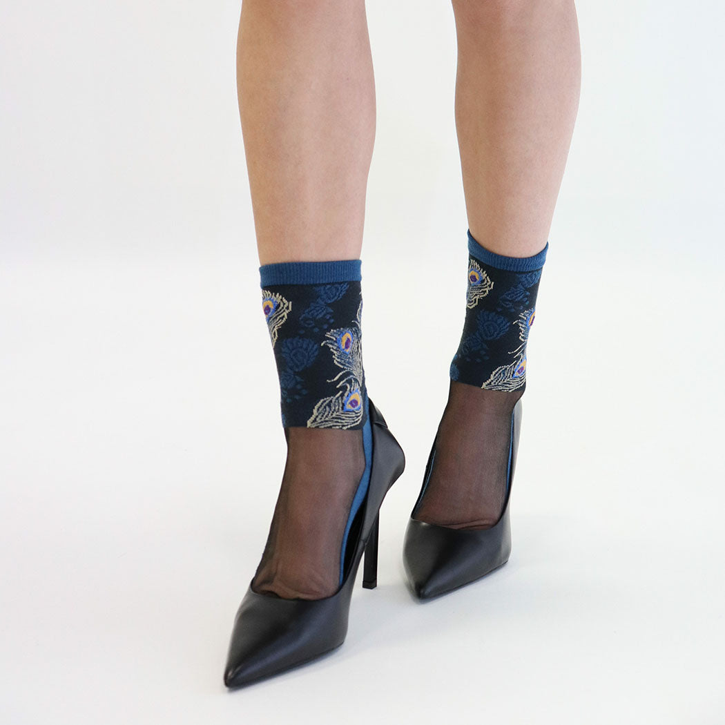 Chaussettes en voile resistant Antonia - Blue - Yuko B.