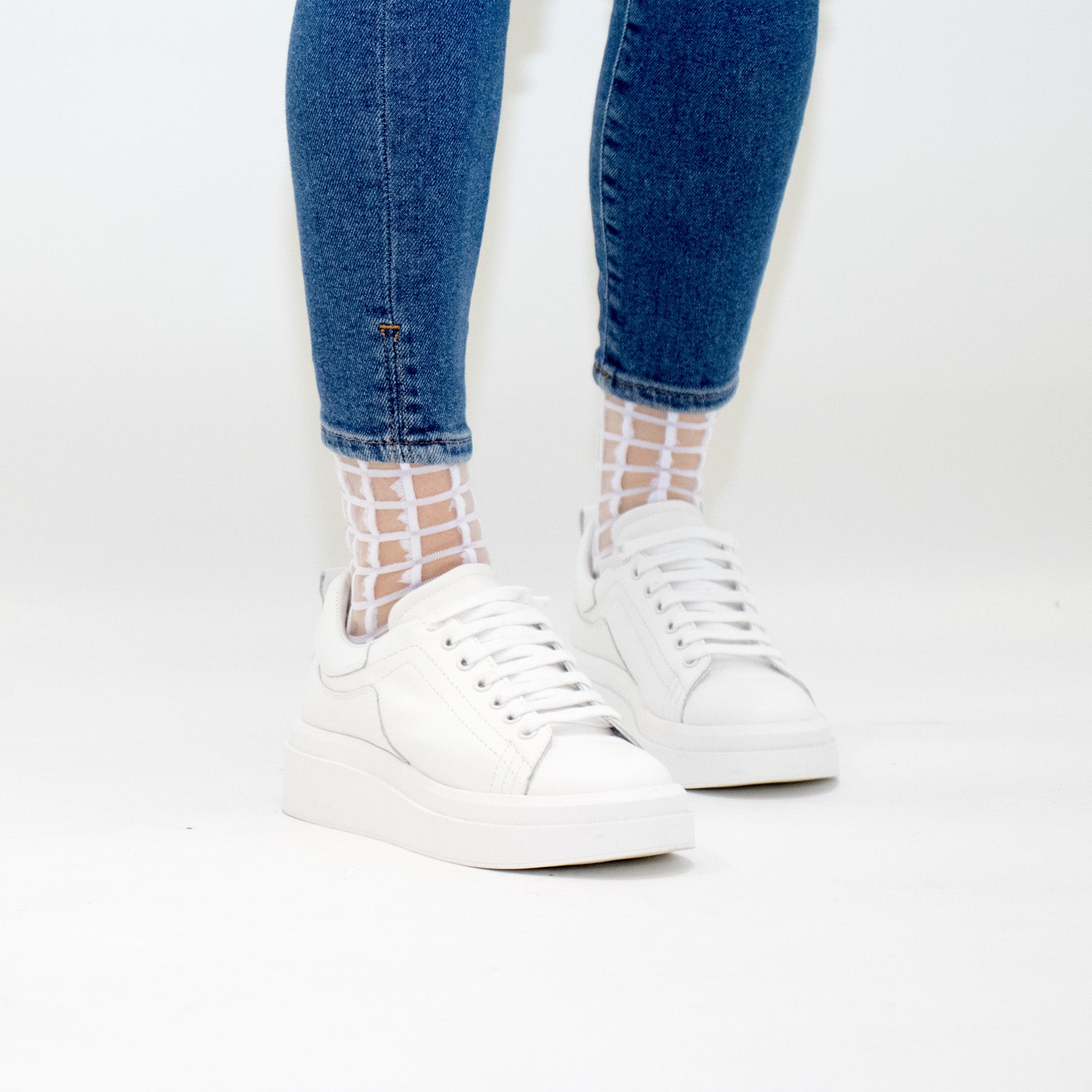 Chaussettes en voile resistant - Eve - White - Yuko B.