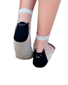 Chaussettes en voile transparant resistant - Be a Cat back - Grey - Yuko B.