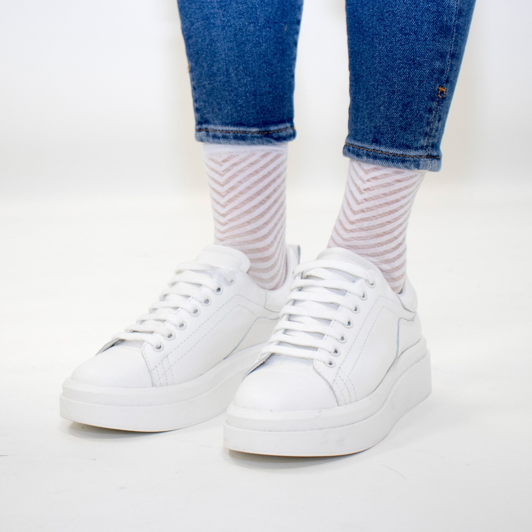 Chaussettes en voile resistant - Be Trendy - White - Yuko B.