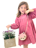 Sac bandoulière enfant - Gaspard le chaton Rose - Yuko B.